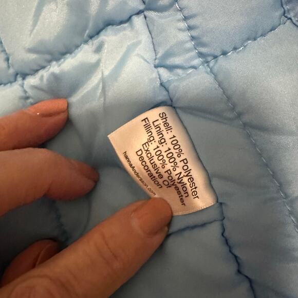 Hanna Andersson Journeys End Quilted Jacket Girls Size 4 Blue Floral Hood - Picture 7 of 10